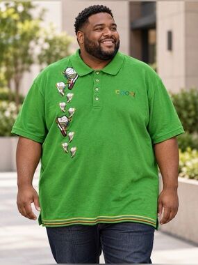 COOGI Green Polo Shirt with Embroidered Details 5xl